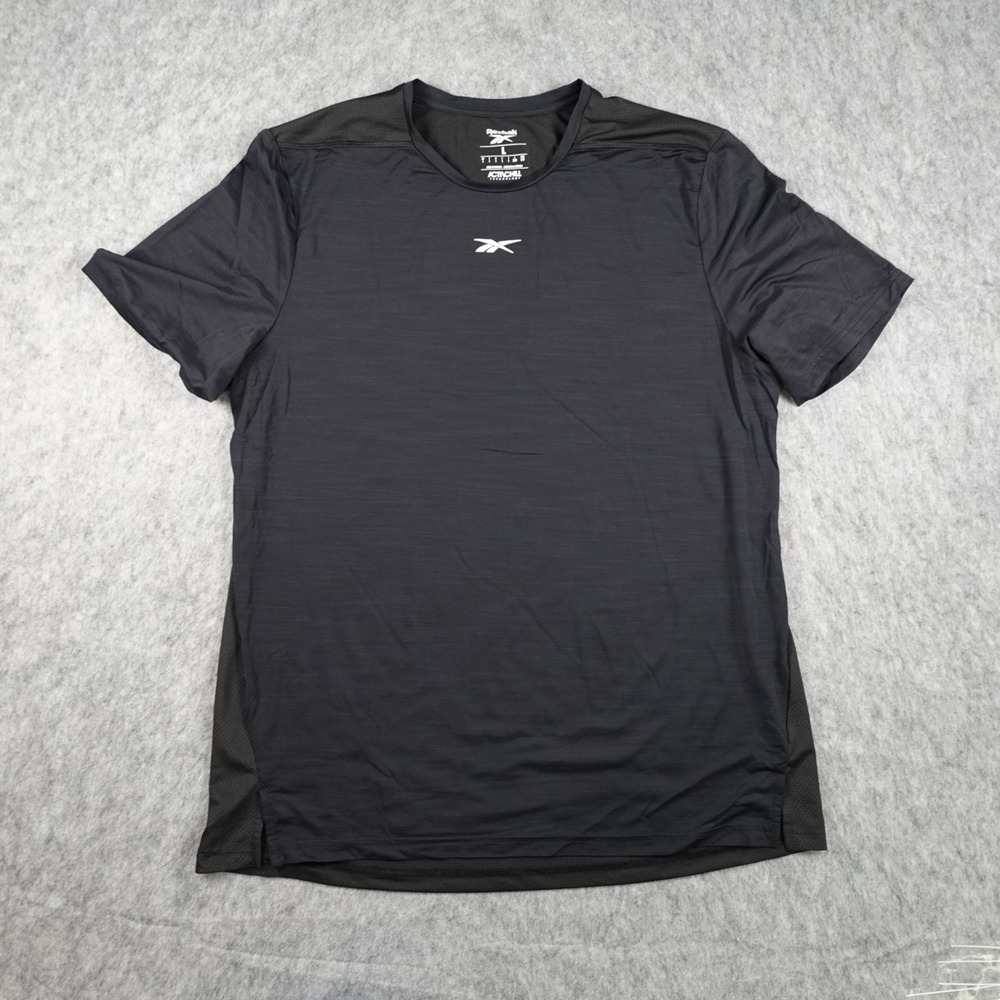 Reebok Shirt Men Large Black Activchill Performance Short Sleeve Athletic Tee